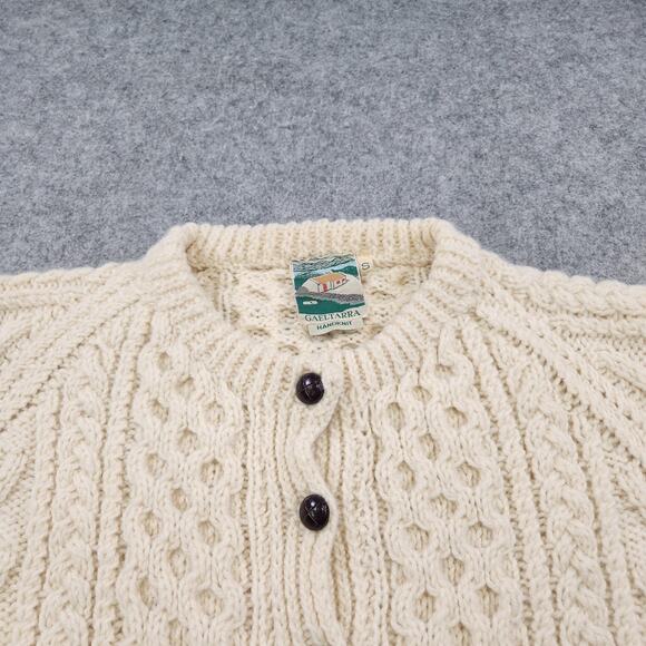 VTG Gaeltarra Sweater Womens Small Aran Fisherman Wool Handknit Ireland Cardigan - Picture 6 of 14